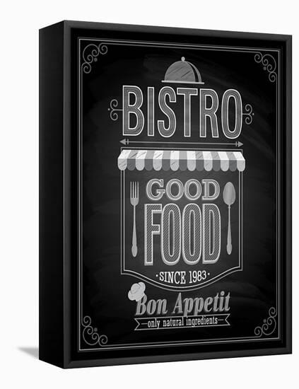 Bistro Poster Chalkboard-avean-Framed Stretched Canvas