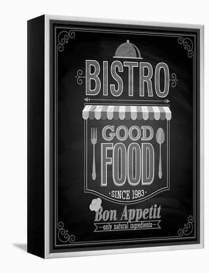 Bistro Poster Chalkboard-avean-Framed Stretched Canvas