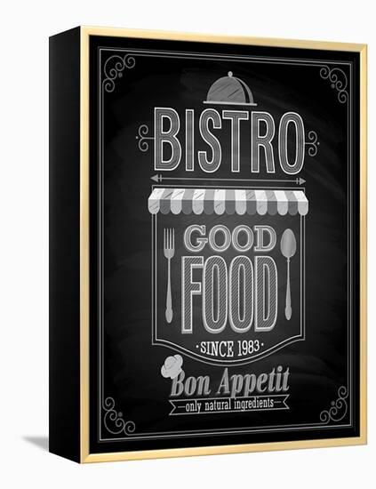 Bistro Poster Chalkboard-avean-Framed Stretched Canvas