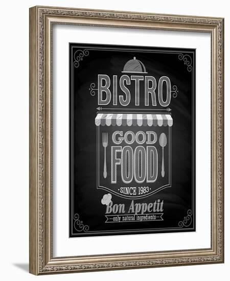 Bistro Poster Chalkboard-avean-Framed Art Print