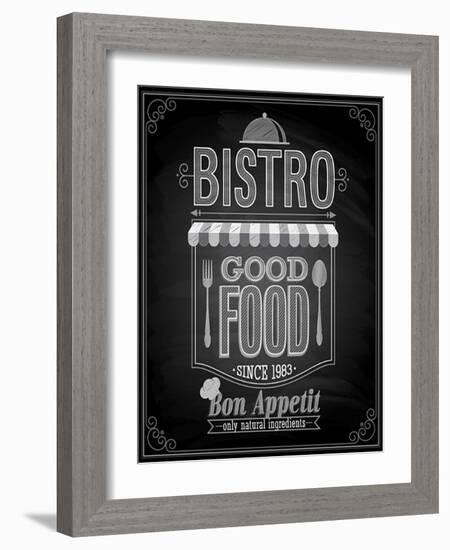 Bistro Poster Chalkboard-avean-Framed Art Print