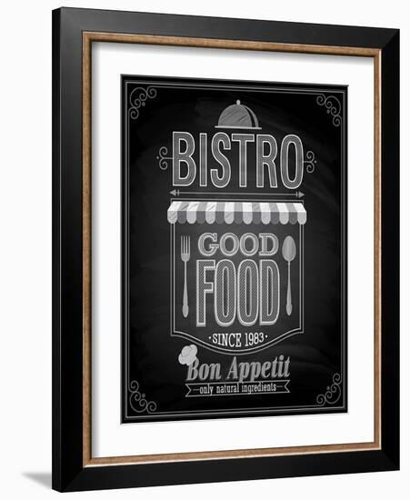 Bistro Poster Chalkboard-avean-Framed Art Print