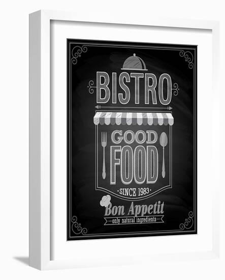 Bistro Poster Chalkboard-avean-Framed Art Print