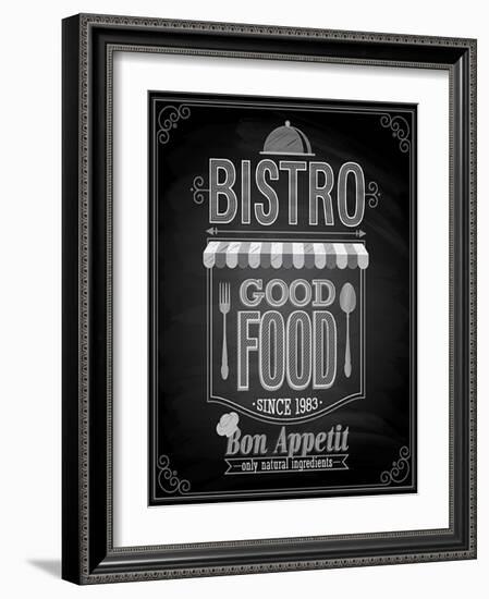 Bistro Poster Chalkboard-avean-Framed Art Print