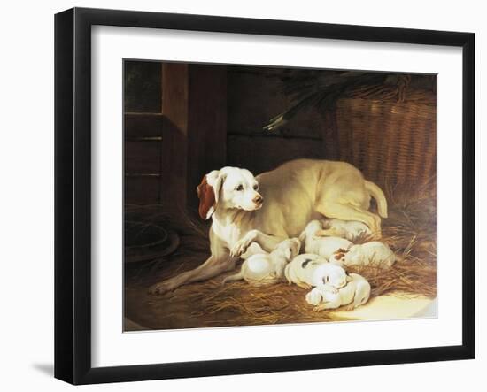 Bitch Nursing Puppies-Jean-Baptiste Oudry-Framed Giclee Print