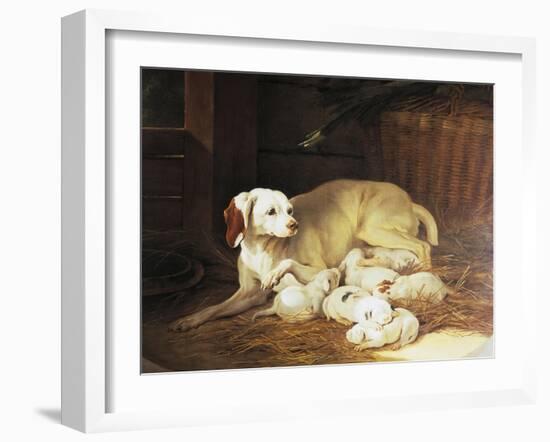 Bitch Nursing Puppies-Jean-Baptiste Oudry-Framed Giclee Print