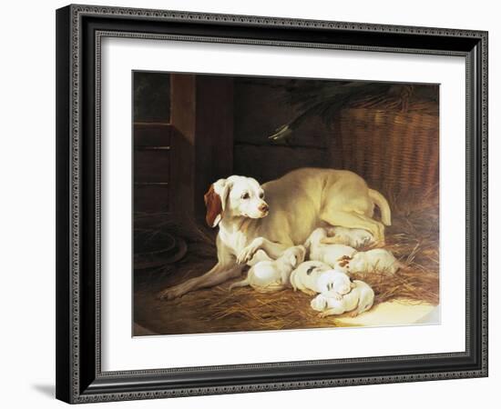 Bitch Nursing Puppies-Jean-Baptiste Oudry-Framed Giclee Print