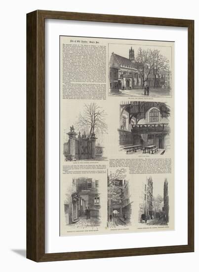 Bits of Old London, Gray's Inn-Alfred Robert Quinton-Framed Giclee Print