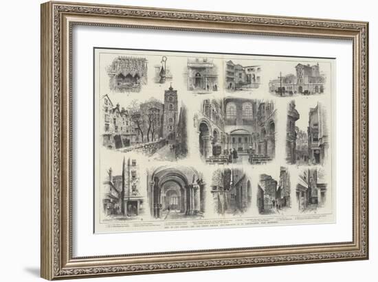 Bits of Old London, the Old Priory Church and Precincts of St Bartholomew, West Smithfield-Alfred Robert Quinton-Framed Giclee Print