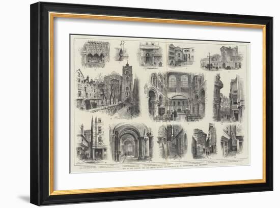 Bits of Old London, the Old Priory Church and Precincts of St Bartholomew, West Smithfield-Alfred Robert Quinton-Framed Giclee Print