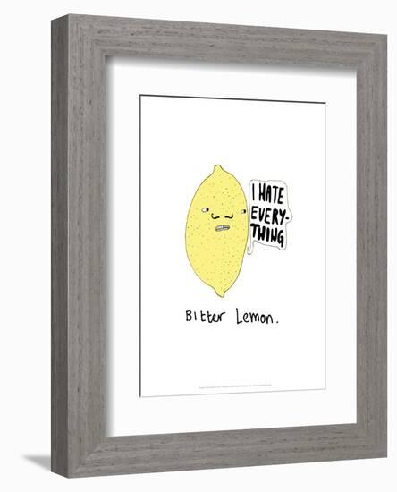 Bitter Lemon - Tom Cronin Doodles Cartoon Print-Tom Cronin-Framed Giclee Print