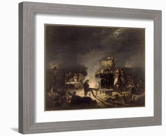 Bivouac de Napoléon Ier sur le champ de bataille de Wagram pendant la nuit du 5 au 6 juillet 1809-Adolphe Roehn-Framed Giclee Print