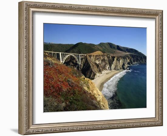 Bixby Bridge, Big Sur, California, USA-Steve Vidler-Framed Photographic Print