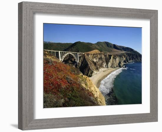 Bixby Bridge, Big Sur, California, USA-Steve Vidler-Framed Photographic Print