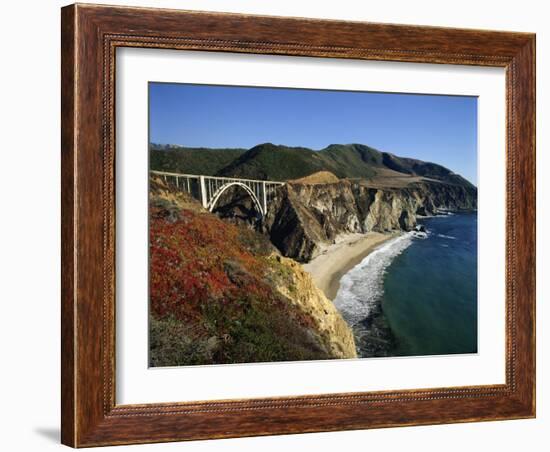 Bixby Bridge, Big Sur, California, USA-Steve Vidler-Framed Photographic Print