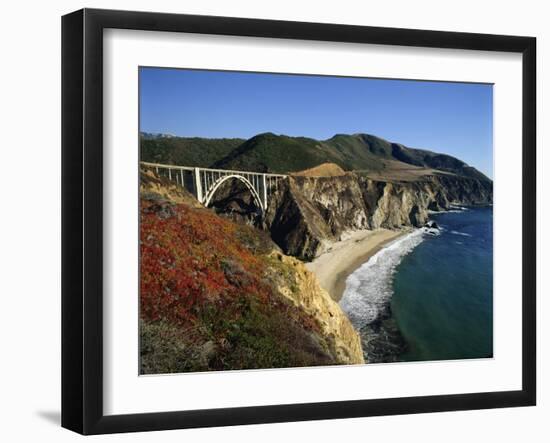 Bixby Bridge, Big Sur, California, USA-Steve Vidler-Framed Photographic Print