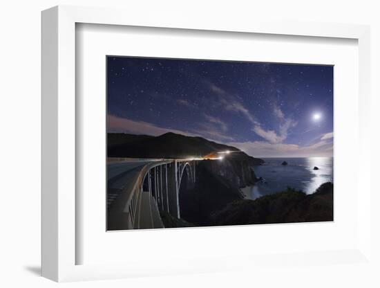 Bixby Bridge by Moon Light.-Jon Hicks-Framed Photographic Print