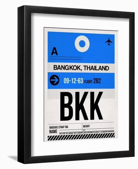 BKK Bangkok Luggage Tag II-NaxArt-Framed Art Print