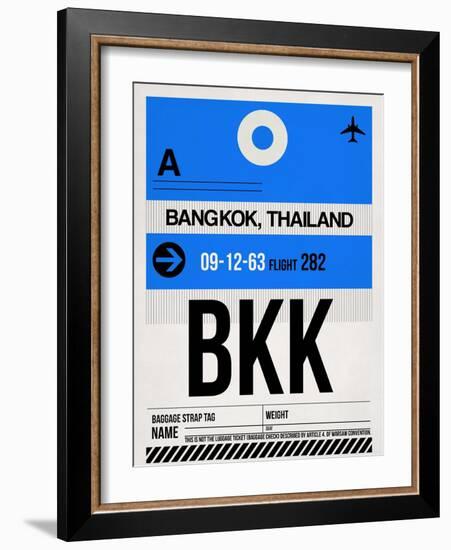 BKK Bangkok Luggage Tag II-NaxArt-Framed Art Print