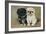 Black and a White Pekingese Puppy Sit Close Together-P. Kirmse-Framed Art Print