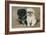 Black and a White Pekingese Puppy Sit Close Together-P. Kirmse-Framed Art Print