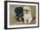 Black and a White Pekingese Puppy Sit Close Together-P. Kirmse-Framed Art Print