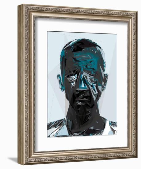 Black and Blue Man-Enrico Varrasso-Framed Art Print