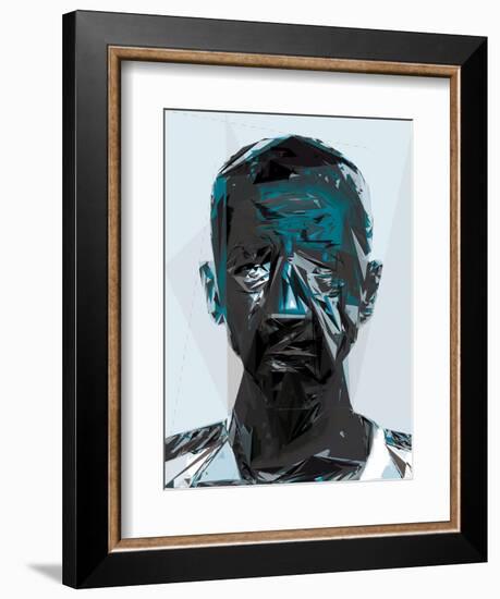 Black and Blue Man-Enrico Varrasso-Framed Art Print