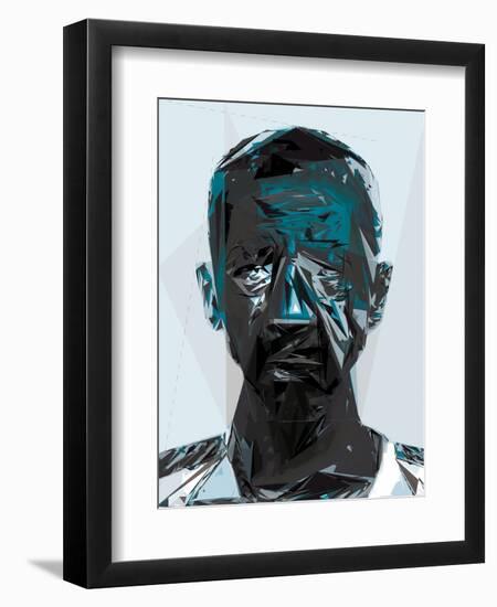 Black and Blue Man-Enrico Varrasso-Framed Art Print