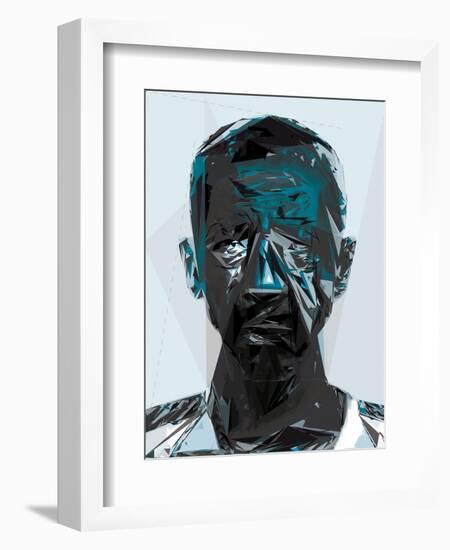 Black and Blue Man-Enrico Varrasso-Framed Art Print