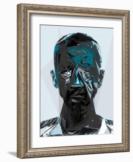 Black and Blue Man-Enrico Varrasso-Framed Art Print