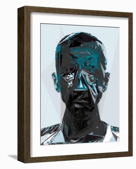 Black and Blue Man-Enrico Varrasso-Framed Art Print