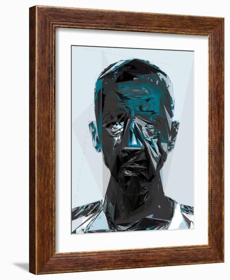 Black and Blue Man-Enrico Varrasso-Framed Art Print