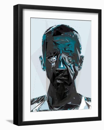 Black and Blue Man-Enrico Varrasso-Framed Art Print