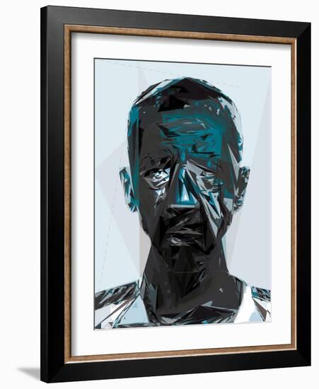 Black and Blue Man-Enrico Varrasso-Framed Art Print