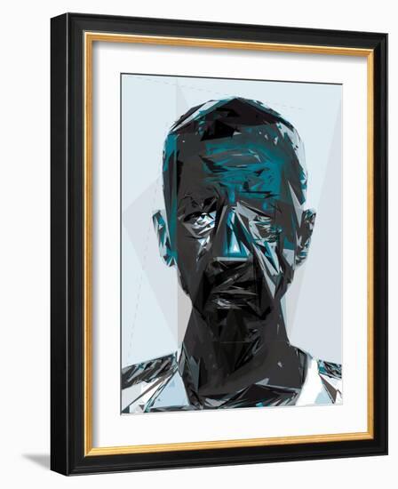 Black and Blue Man-Enrico Varrasso-Framed Art Print