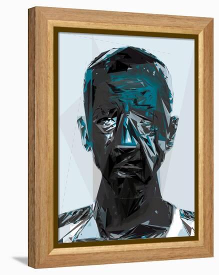 Black and Blue Man-Enrico Varrasso-Framed Stretched Canvas