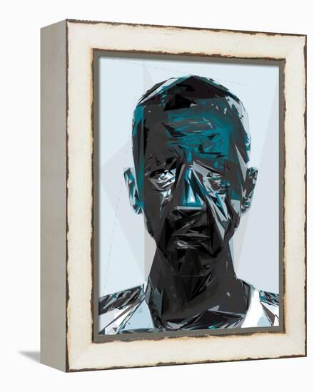 Black and Blue Man-Enrico Varrasso-Framed Stretched Canvas