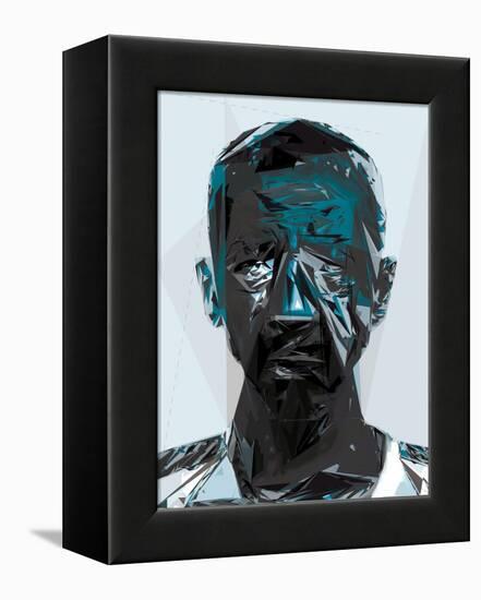 Black and Blue Man-Enrico Varrasso-Framed Stretched Canvas