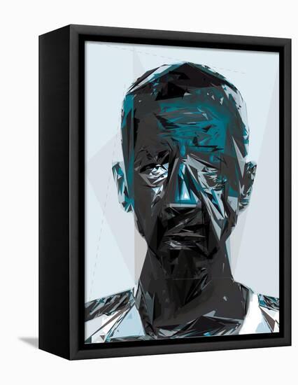 Black and Blue Man-Enrico Varrasso-Framed Stretched Canvas