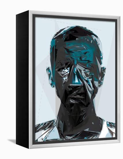 Black and Blue Man-Enrico Varrasso-Framed Stretched Canvas