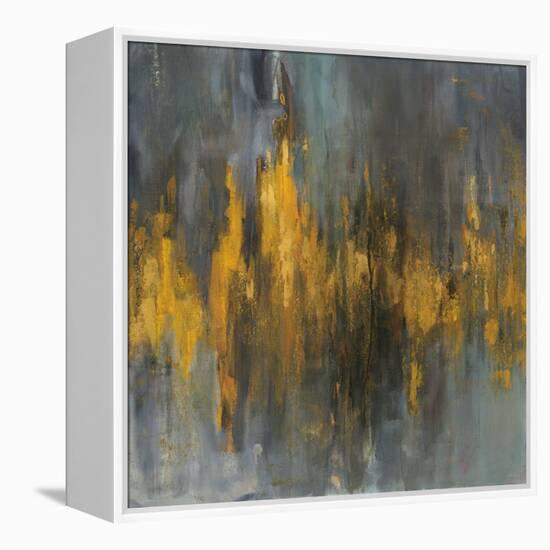 Black and Gold Abstract-Danhui Nai-Framed Stretched Canvas