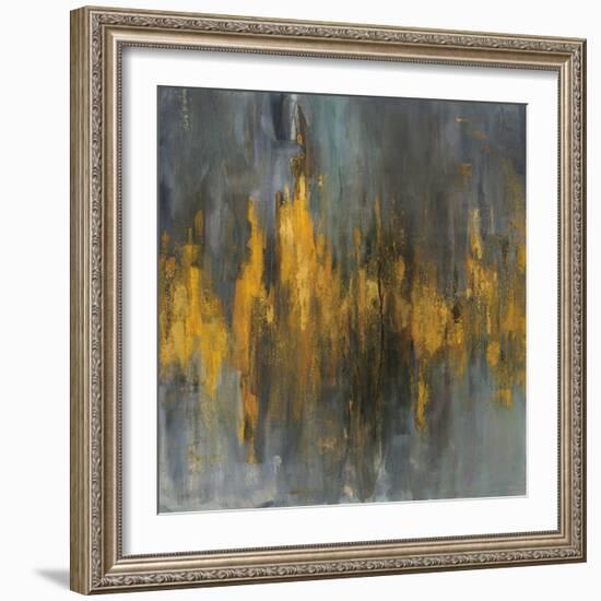 Black and Gold Abstract-Danhui Nai-Framed Art Print