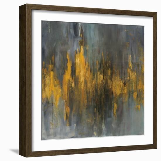 Black and Gold Abstract-Danhui Nai-Framed Art Print