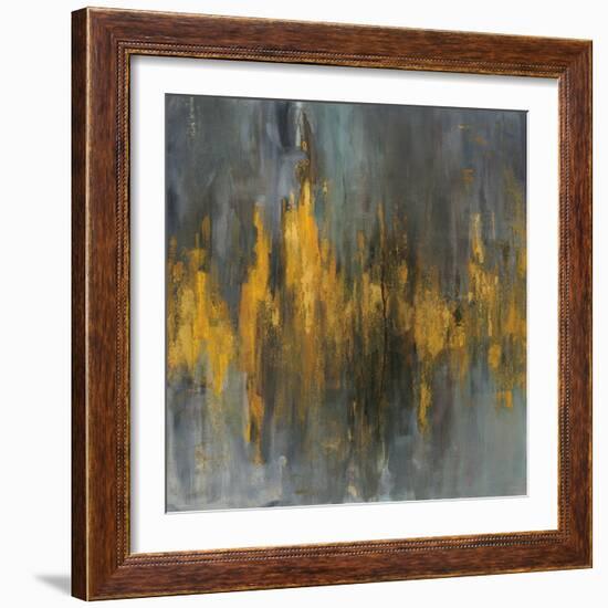 Black and Gold Abstract-Danhui Nai-Framed Art Print