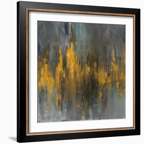 Black and Gold Abstract-Danhui Nai-Framed Art Print