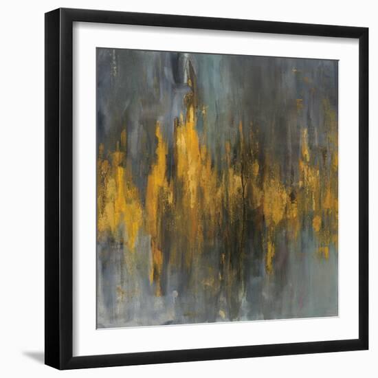 Black and Gold Abstract-Danhui Nai-Framed Art Print