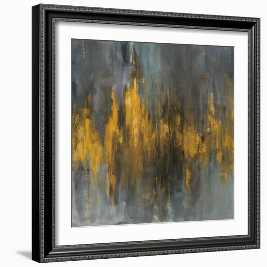 Black and Gold Abstract-Danhui Nai-Framed Art Print