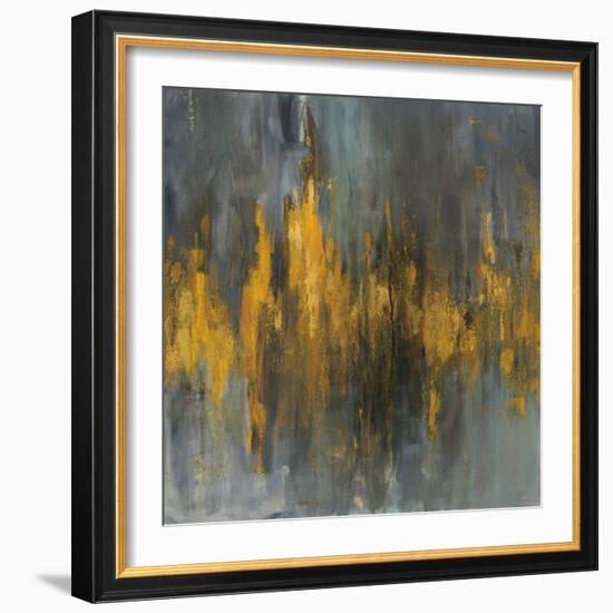 Black and Gold Abstract-Danhui Nai-Framed Art Print