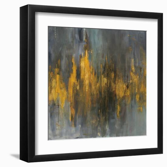 Black and Gold Abstract-Danhui Nai-Framed Art Print